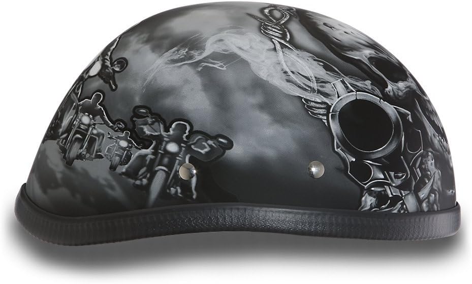 Daytona Helmets Graphics Bicycle Helmets for Men - Novelty Half Helmet with Breathable Liner - Retro Skull Cap – Eagle Headgear with Head Wrap
