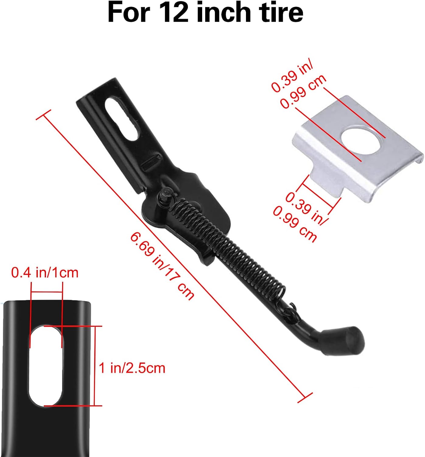 SEISSO Aluminium Alloy Foldable Kickstand for 12-18 Inch Bicycle, Mountain Bike, Road Bike - Black