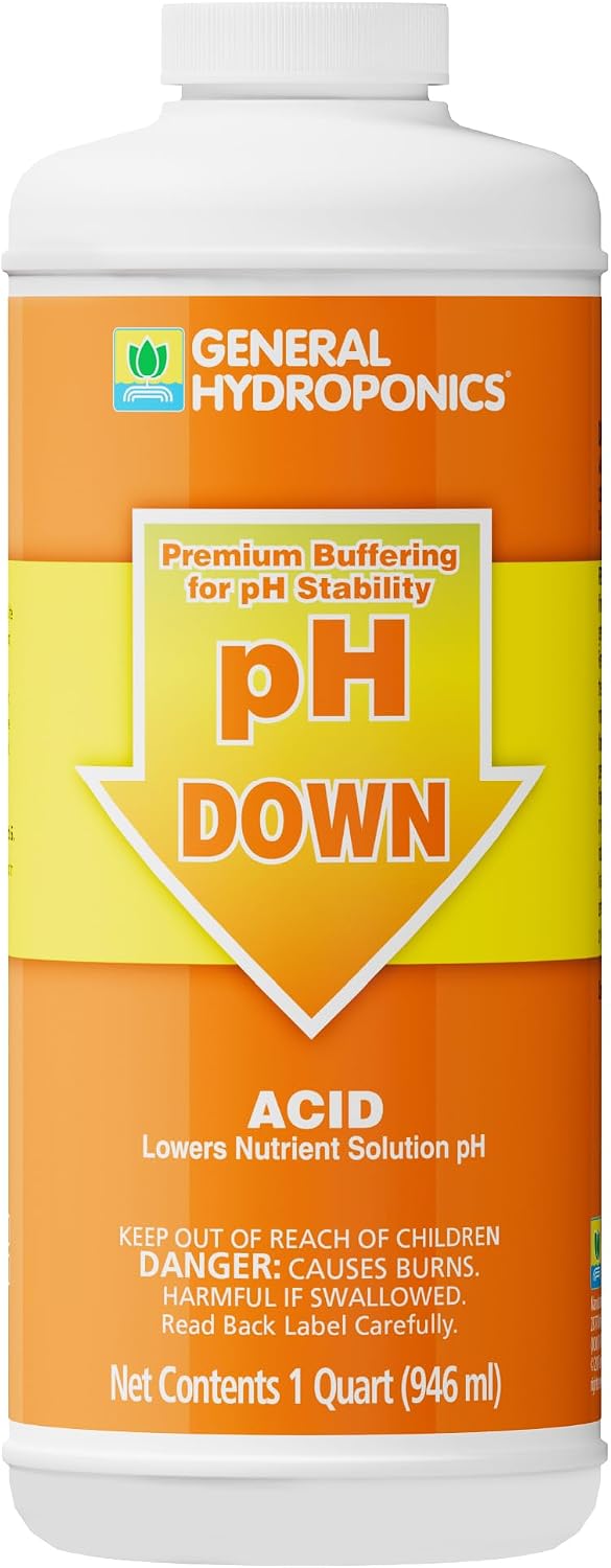 General Hydroponics pH Up Liquid Premium Buffering For pH Stability, Quart