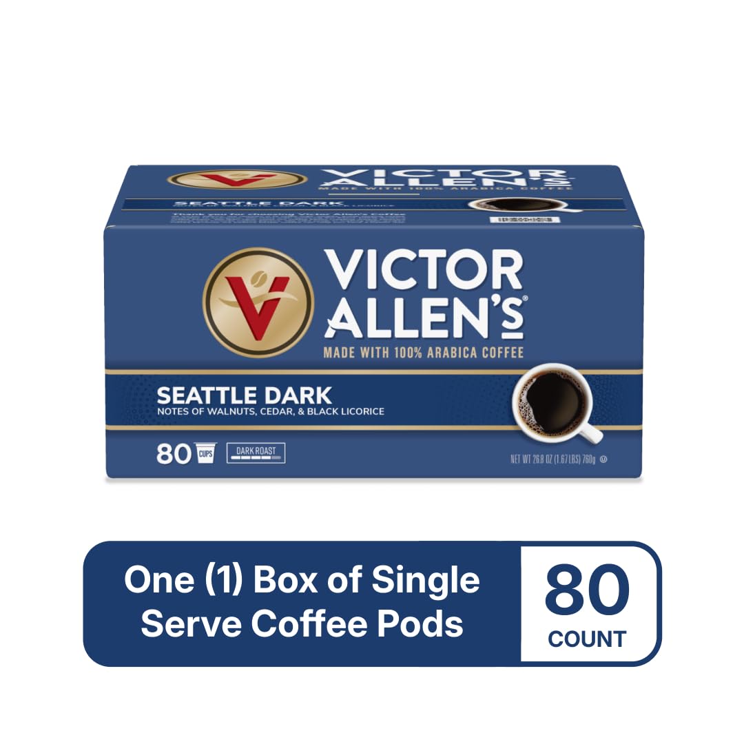 Victor Allen's Coffee Donut Shop Blend, Medium Roast, 80 Count, Single Serve Coffee Pods for Keurig K-Cup Brewers | 100% Arabica beans, Compatible with all K-Cup brewers, Kosher-OU (Pareve), 90-150mg caffeine per serving