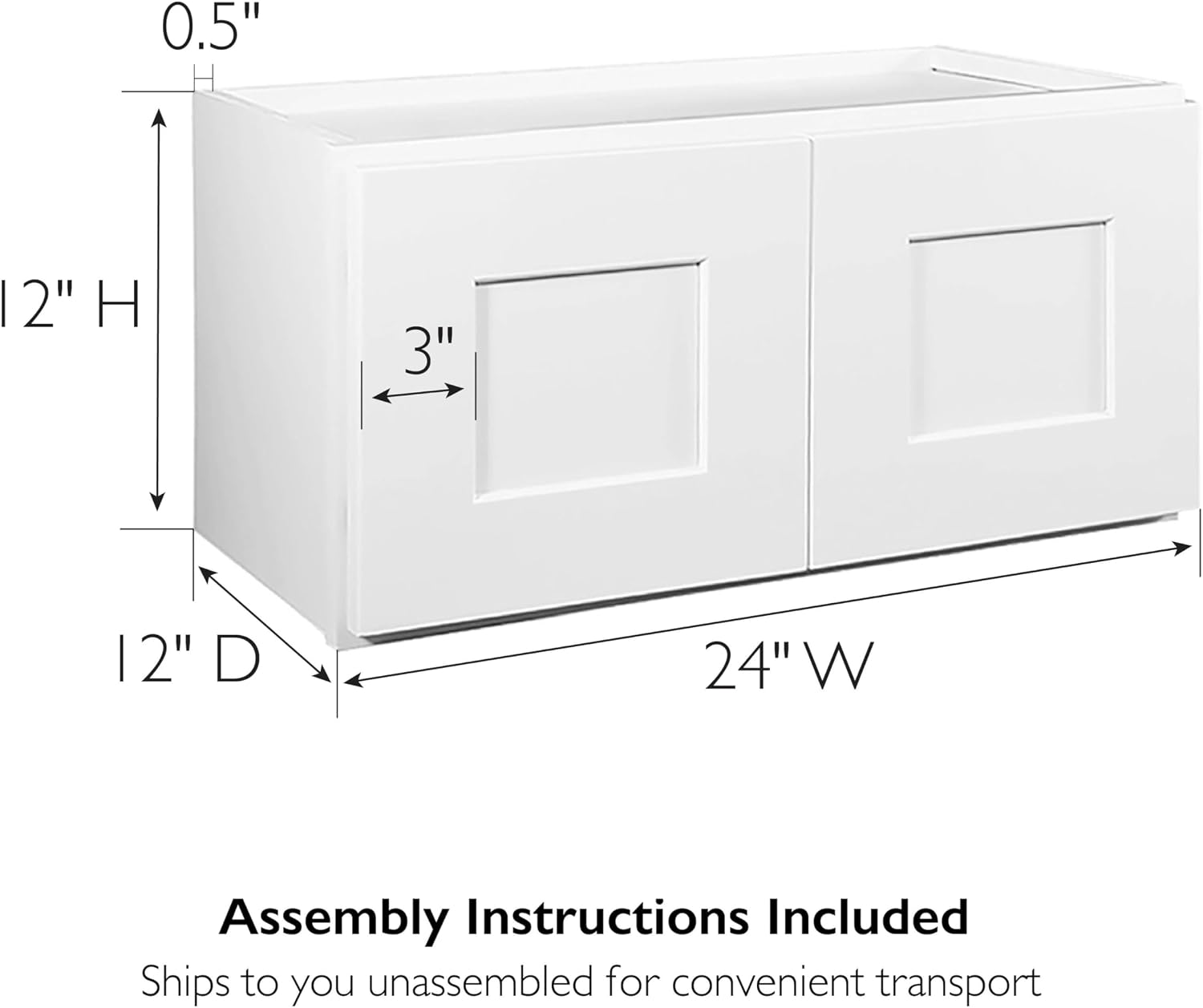 Design House Brookings Kitchen Bridge Wall Cabinet, 30", White | Wall Mount, Contemporary/Modern, Wood, Kitchen, 561639