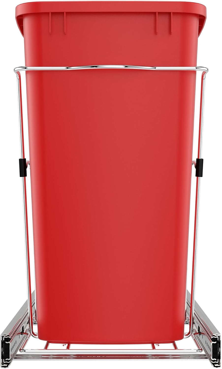 Rev-A-Shelf Pullout Trash Can for Kitchen Cabinets, Black Waste Bin, 35 Qt | Large Capacity Garbage/ Recycling Waste Container, Heavy Gauge Metal Wire Construction w/Full Extension Slides, RV-12KD-18C S