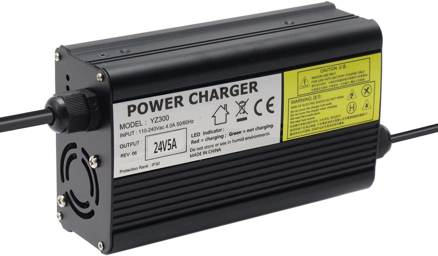 24V 5A Battery Charger with 3-Pin XLR Connector for Pride, Jazzy, Drive Medical, Golden Technologies, Shoprider