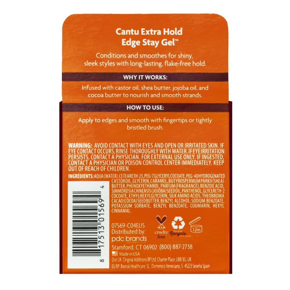 Cantu Natural Hair Styling Gel Stay Extreme Hold Tube, 8 Oz