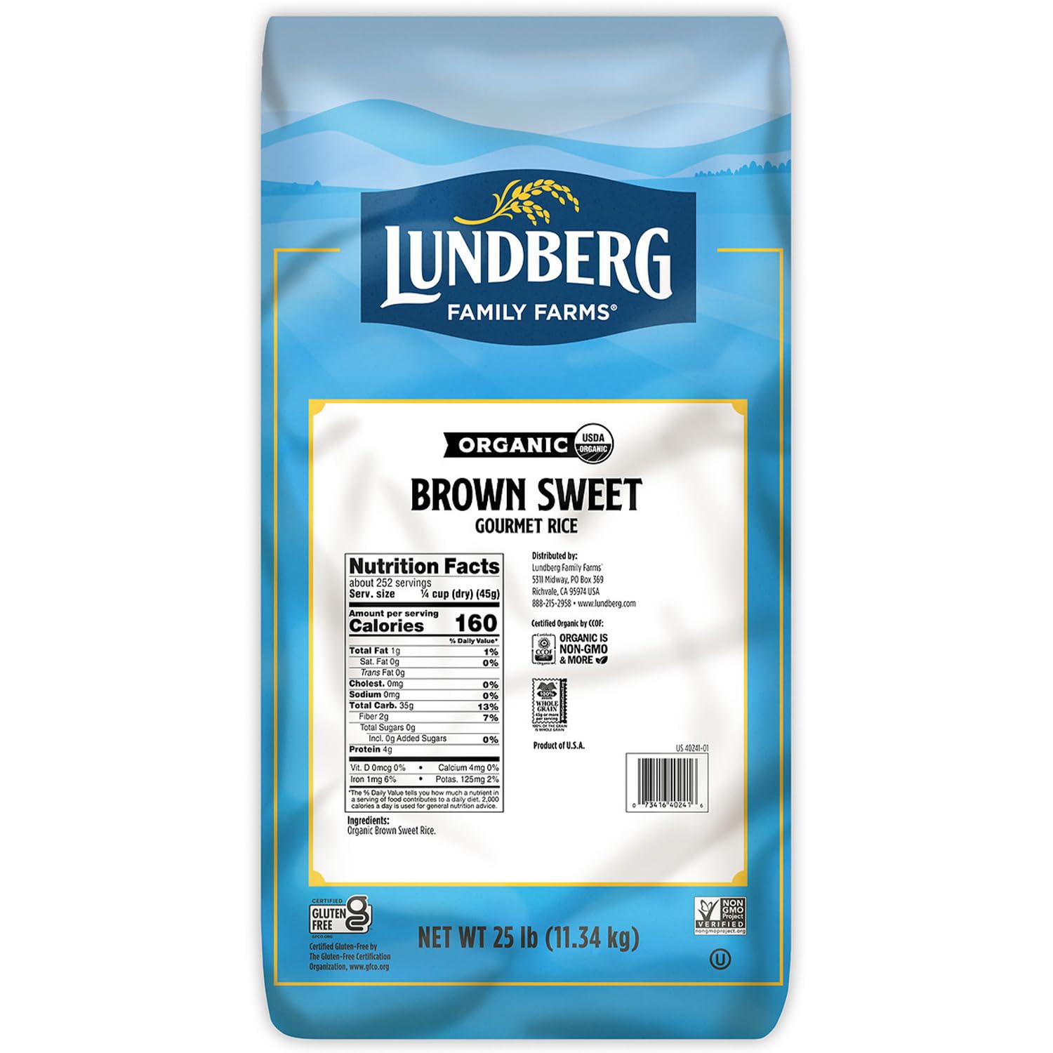 Lundberg Basmati Rice, Long Grain White Rice - Non-Sticky, Fluffy, Nutty, Aromatic Rice, Vegan Food, Healthy Meals, Gluten-Free, Grown in California, 64 Oz