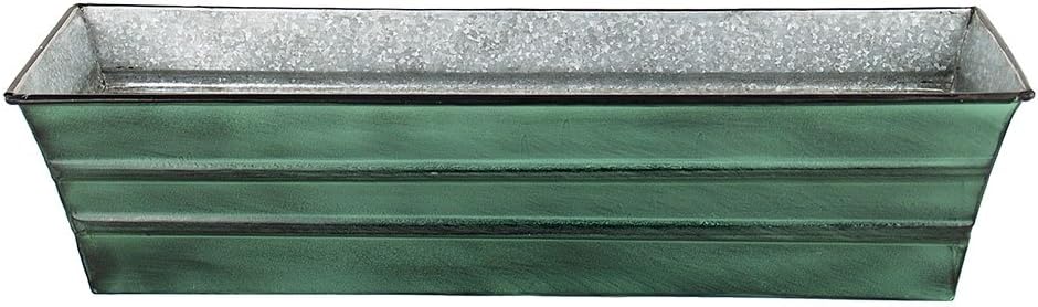 Achla Designs Galvanized Window Flower Box Planter-Green-Medium (24" L x 9.5" W x 7.5" H)