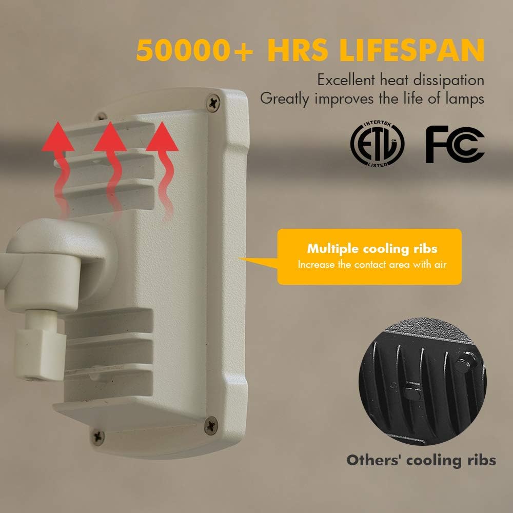 LUTEC 2 Packs 14W LED Flood Light Outdoor, 1300LM 5000K Single-Head Floodlight