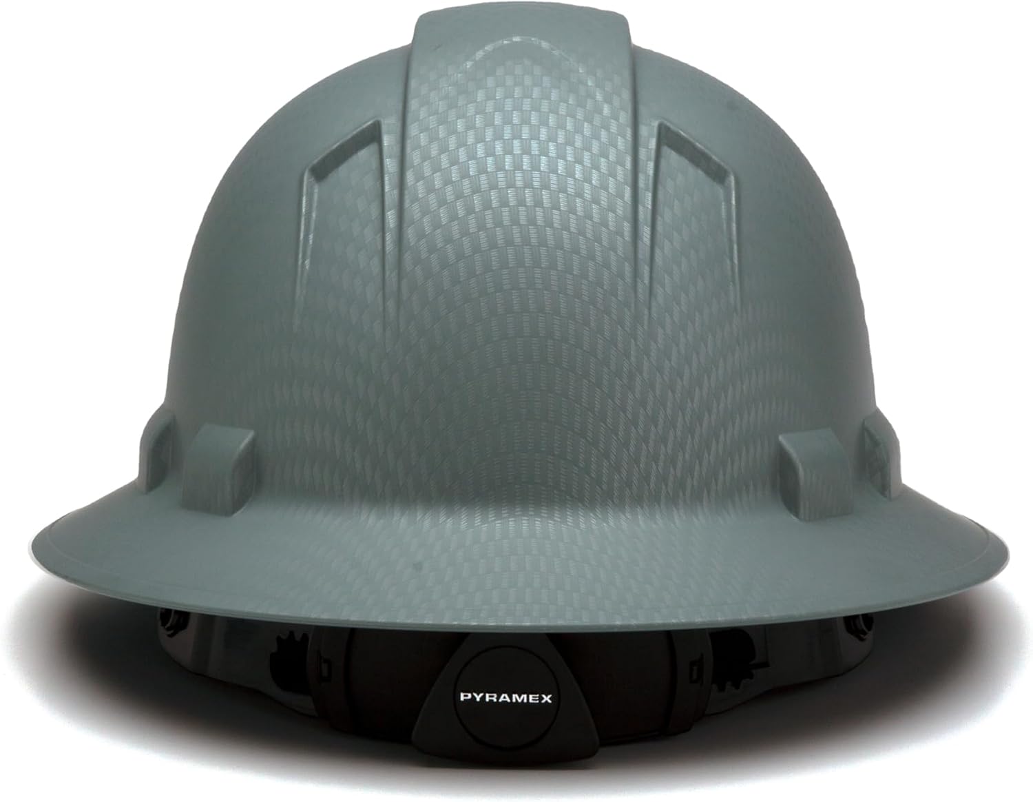Pyramex Ridgeline Full Brim Hard Hat 4 Point Ratchet White | Full-brim sun & rain protection, HDPE shell, Ratchet suspension, Construction & utility, ANSI Z89.1 Type I Class C/G/E