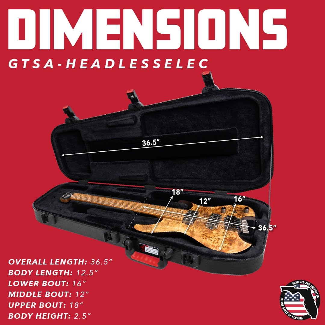 Gator Cases Molded Flight Case For SG Style Double Cut Away Guitars With TSA Approved Locking Latch, (GTSA-GTRSG)