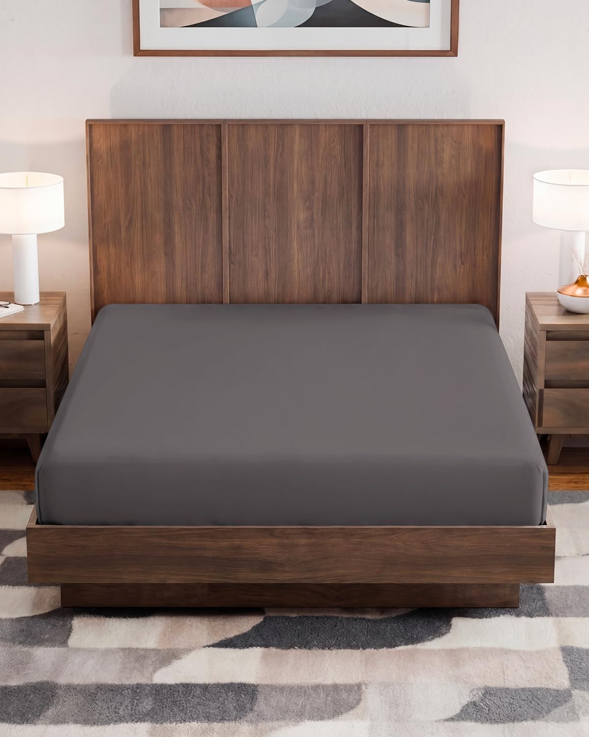 Fitted Hospital Bed Sheet - Hospital Bed Sheets for Home Use - Dark Grey | Ultra-Soft Brushed Microfiber Bedding with 16 Inch Deep Pockets, Extra Long 36 x 84 Fit, Breathable, Cooling and Wrinkle Free
