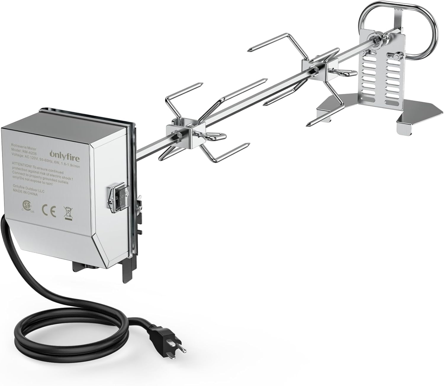onlyfire Stainless Steel Grill Rotisserie Kit for Most Gas Grills