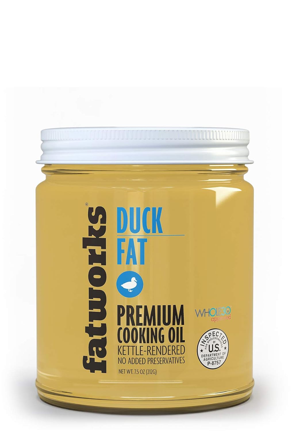 Fatworks, Premium USDA Cage Free Duck Fat, Ultimate Cooking Oil for Gourmet Frying and Baking, WHOLE30 APPROVED, KETO, PALEO, 7.5 oz.