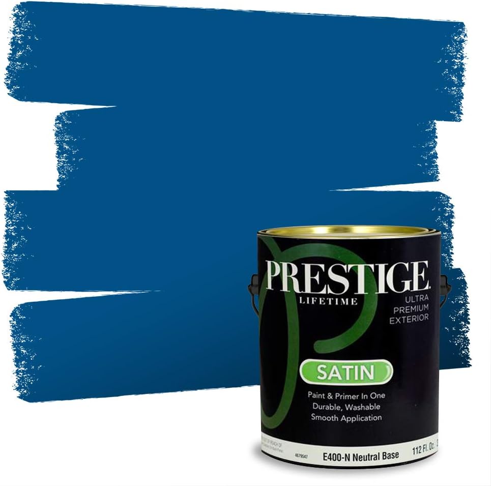 PRESTIGE Paints Exterior Paint and Primer In One, 1-Gallon, Satin, Comparable Match of Sherwin Williams* Blueblood*