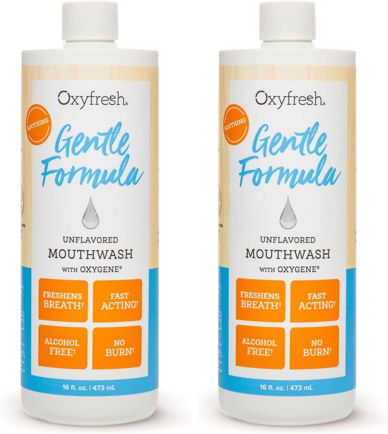 Oxyfresh Ultra Sensitive, Gentle Formula Unflavored Mouthwash & No Mint | Perfect for Ultra Sensitive Gums & Teeth – No Mint, Zero Alcohol, Flavor Free – Really Freshens Breath with Zero Stinging
