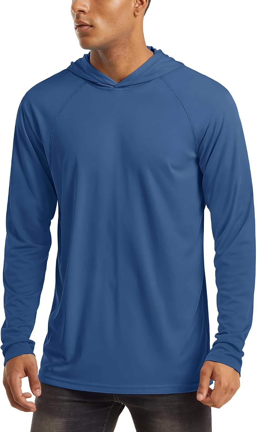 MAGCOMSEN Men's Hooded UPF 50+ Sun Protection T Shirts Long Sleeve Athletic Fishing Shirts Rash Guards