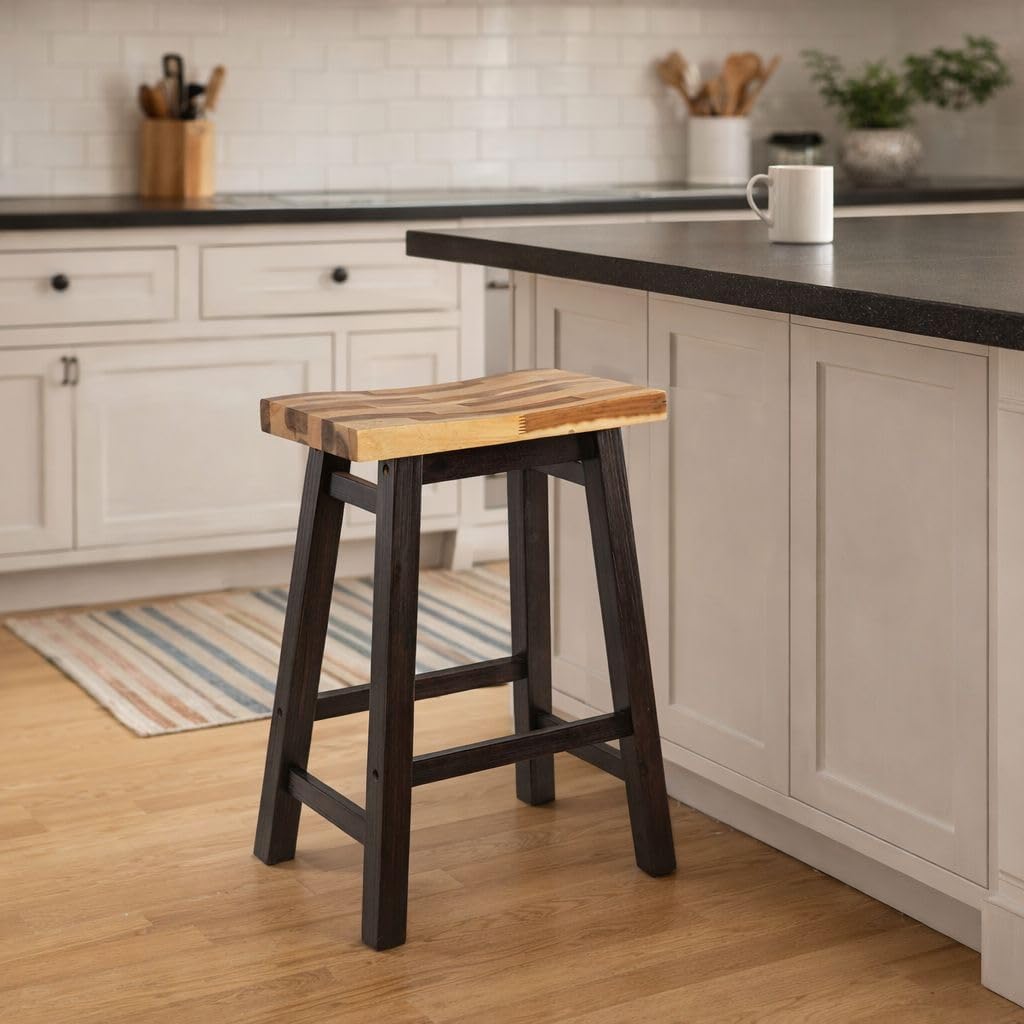 Boraam Sonoma Saddle Stool, Chestnut