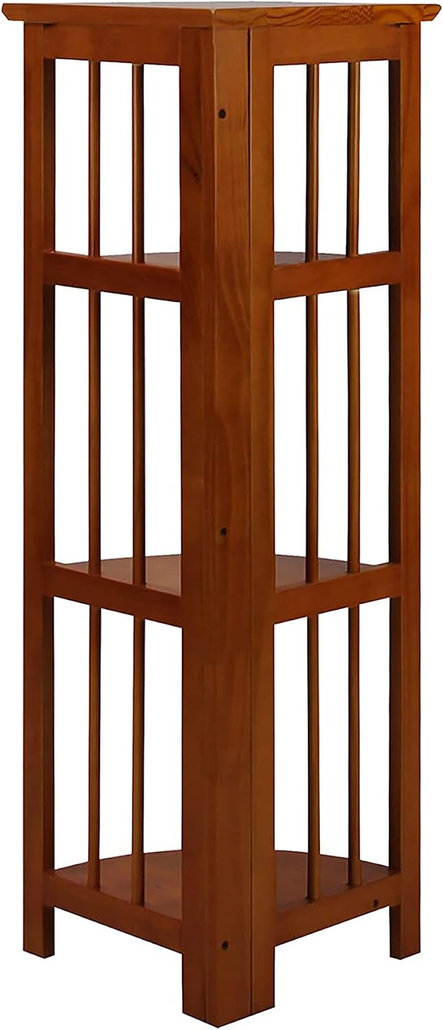 Casual Home 3-Shelf Folding Stackable Bookcase (27.5" Wide)-Walnut