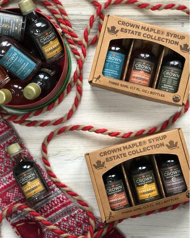 Crown Maple Artisan Trio Collection in Petite 50ML (1.7 Fl. Oz.) Window Box featuring Bourbon Barrel Aged, Madagascar Vanilla Infused
