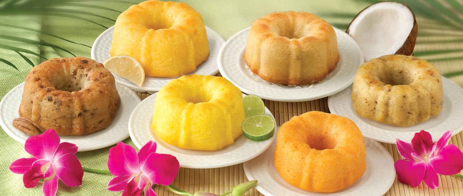Dockside Market Tropical Mini Sampler Cakes - All natural- Fruit Cakes Combo perfect for Birthday, Gift Basket