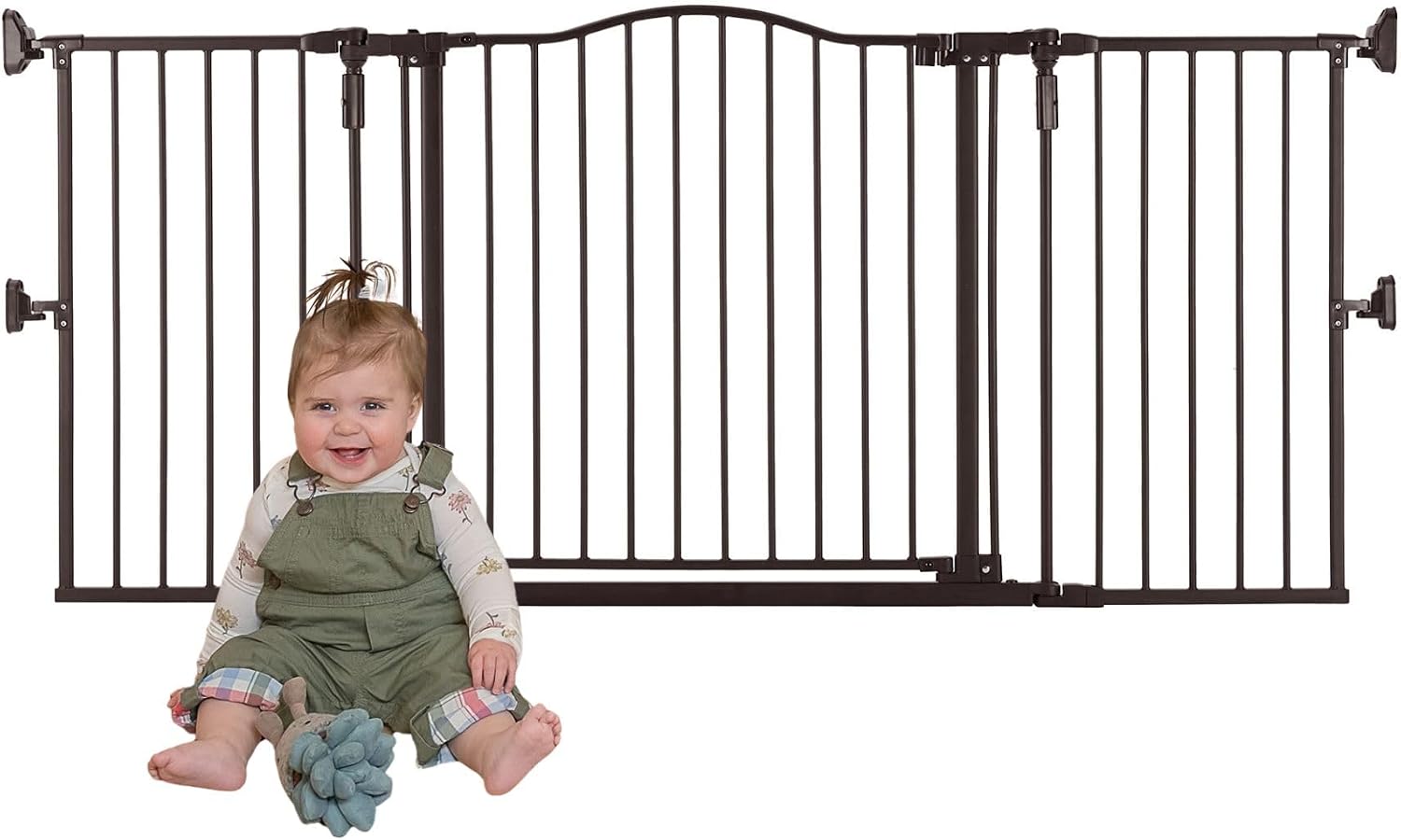 Toddleroo by North States - Deluxe Décor Safety Gate: Hardware Mounted Extra Wide Metal Baby Gate - Adjustable Child Gate - 38.3 to 72 Inches Wide - 30 Inches Tall - Matte Bronze