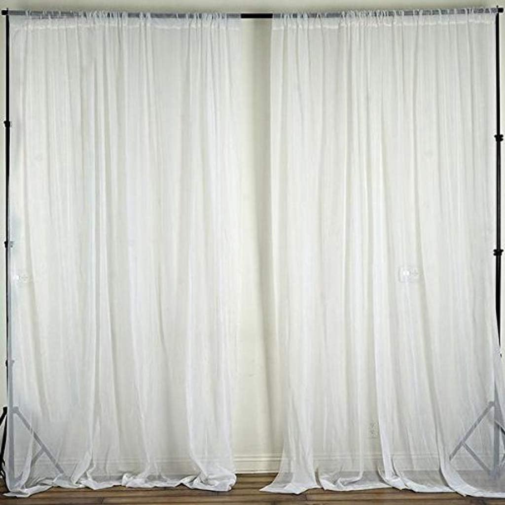 AK TRADING CO. 120" Wide (10Ft Wide) Sheer Voile Drape Panels for Backdrop, Wedding Events, Ceiling Drapes, Event Masking, & Decor - Select from 6ft to 50ft Length. (10 feet x 20 feet, Red)