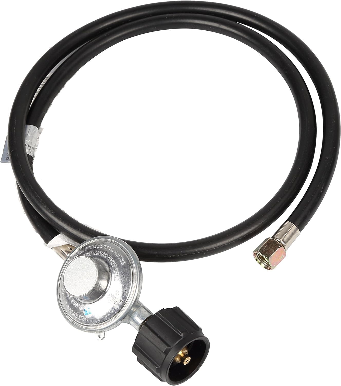 CAMPLUX 5 Ft Propane Regulator Hose, Replacement Part for Outdoor Gas Water Heater, 3/8" Female Flare Nut Max 80,000 BTU