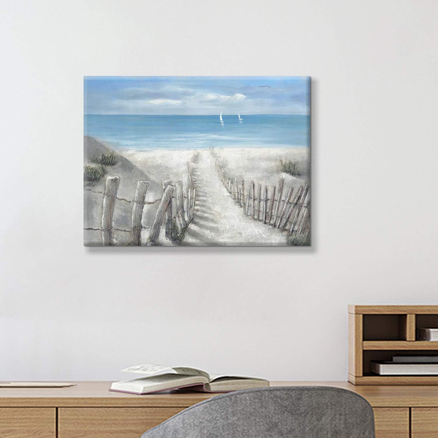 Hardy Gallery Ocean Wave Canvas Wall Art Coastal Decor 16x11 Inch
