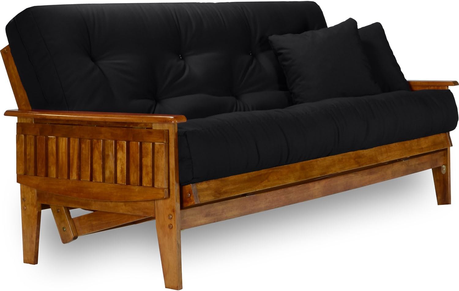 Eastridge Futon Set - Full Size, Frame, 8" Mattress, Twill Black Cover
