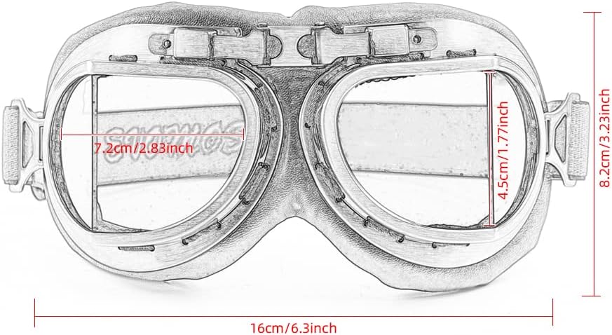 Motorcycle Goggles Anti Fog&Wind&Dust&Sand Aviator Pilot Motocross | Dirt Bike Atv Riding Goggles with Yellow Lens,Fit Over Glasses or Helmet