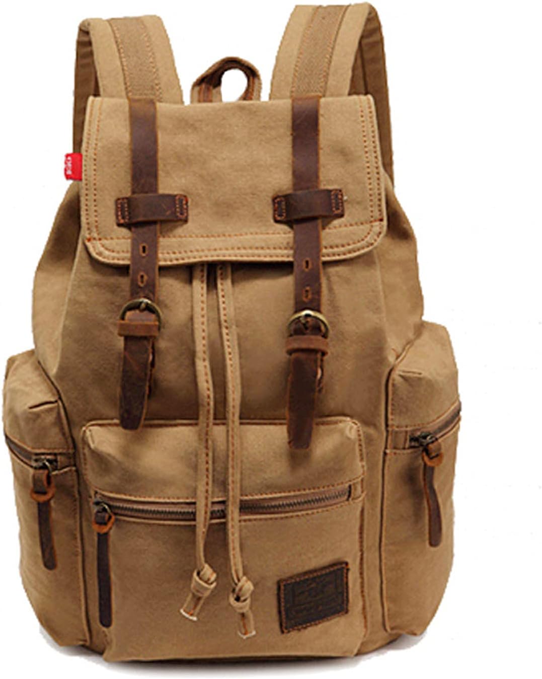 AUGUR High Capacity Canvas Vintage Backpack - for School College Hiking Travel 12-17" Laptop