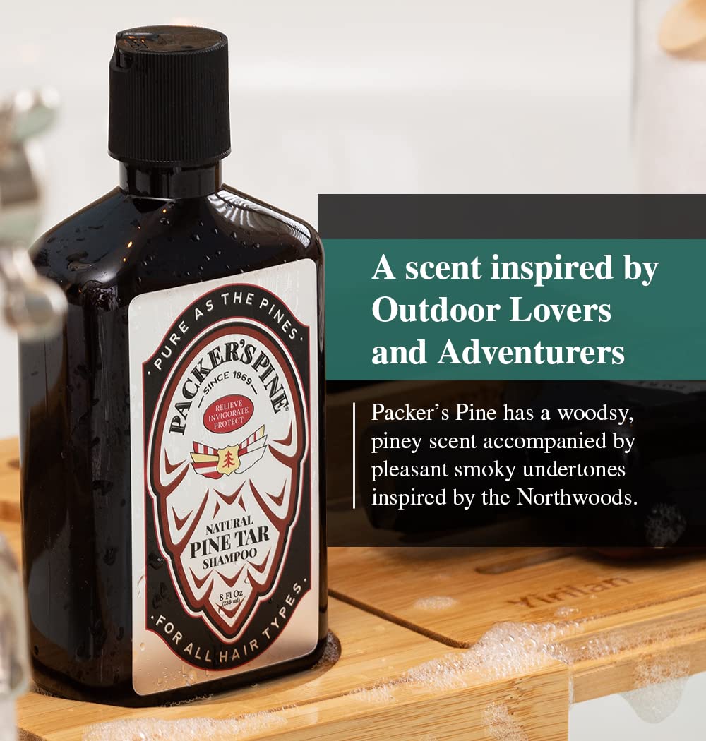 Packer's Pine Tar Shampoo for Men | Soothing Cleanser for Dry, Itchy & Flaky Scalp | Helps Dandruff, Psoriasis & Seborrheic Dermatitis | USA Made, Paraben & Sulfate Free (Pack of 1)