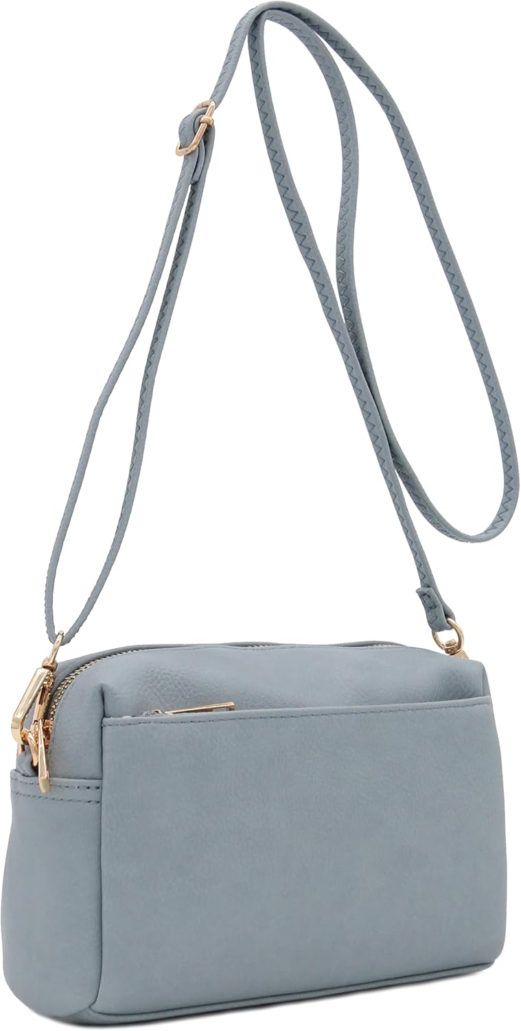 Triple Zip Small Crossbody Bag