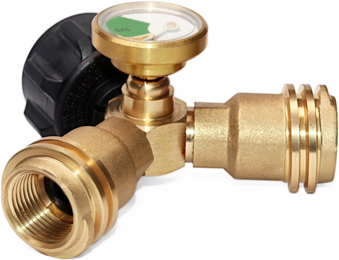 DOZYANT Propane Splitter, 2 Way LP Gas Adapter Tee Connector for 20lb Propane Tank Cylinder, Work with BBQ Grills, Camping Stoves, Gas Burners, Heater | Propane Tank Splitter 2 Way Y Tee links two regulators to a 20 lb tank for BBQ grills camping stoves…