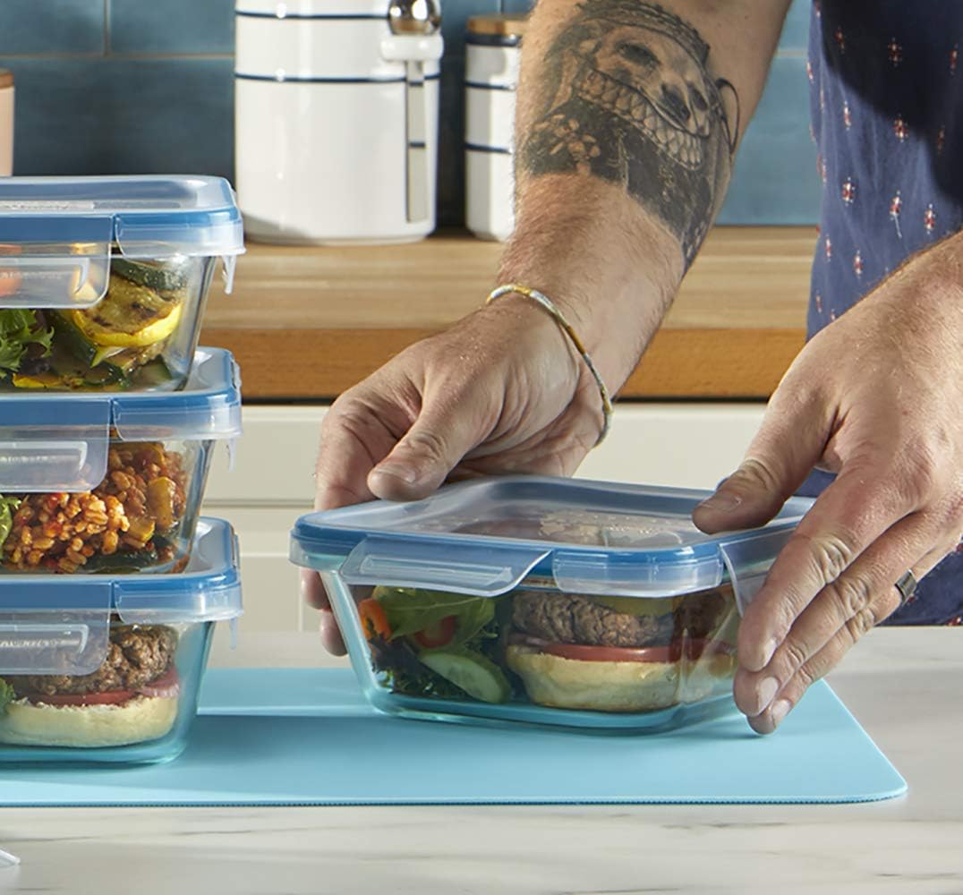 Snapware Glass Total Solutions (12-Pack) Food Storage Containers Set | Airtight & leakproof plastic locking BPA-free lids, freezer, dishwasher, microwave safe