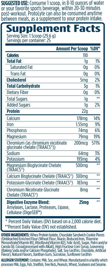 VMI Sports | ProtoLyte Whey Isolate Protein Powder | Low Calorie Whey for Weight Loss and Muscle Gain | Digestive Enzymes | Non-GMO (1.6 lb, Chocolate Fudge Cookie) | Premium whey isolate protein powder for smooth mixing in shakes smoothies and convenien…