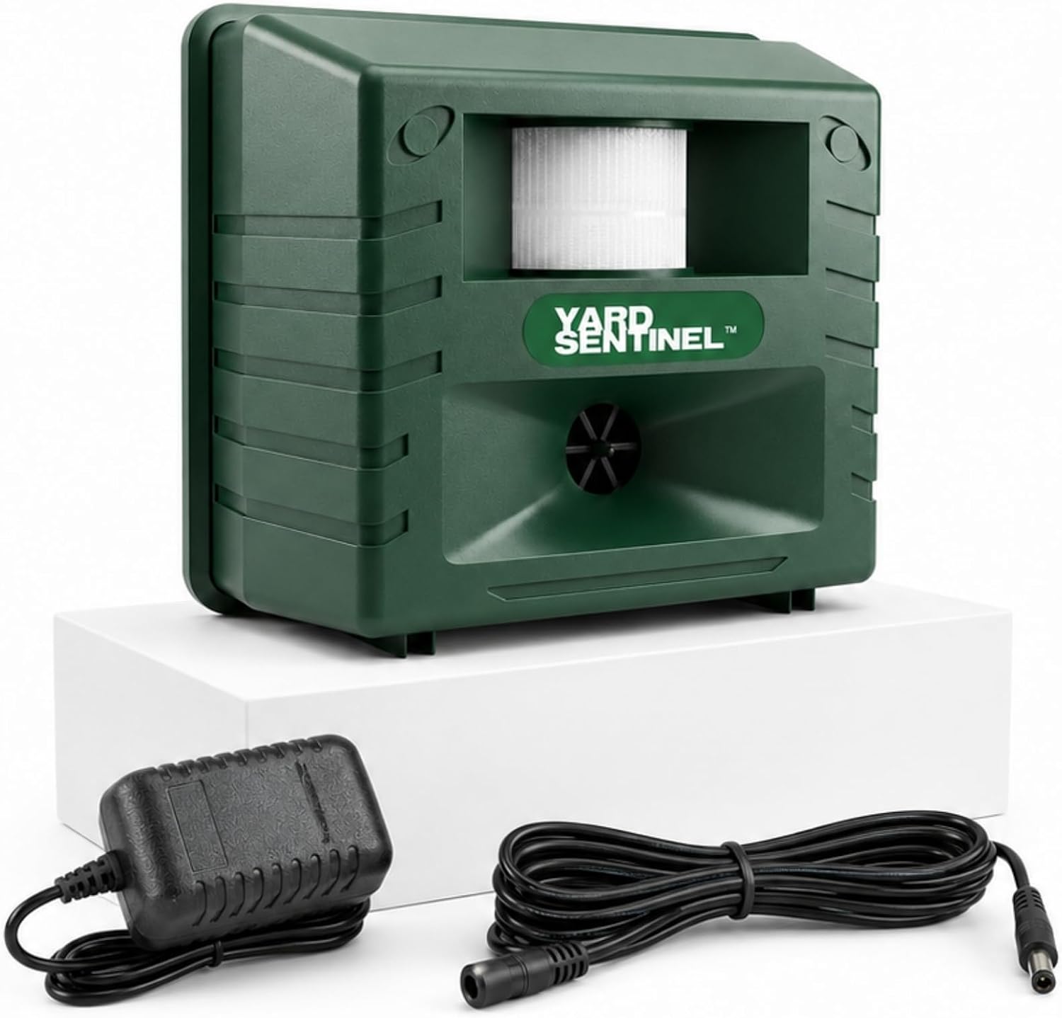 ASPECTEK Yard Sentinel Ultrasonic Animal Repeller with Strobe Light, 3 Mode Protection, Motion Sensor, Deterrent for Deer, Raccoons, Squirrels and Opossums AC and Battery Powered - 1 Pack