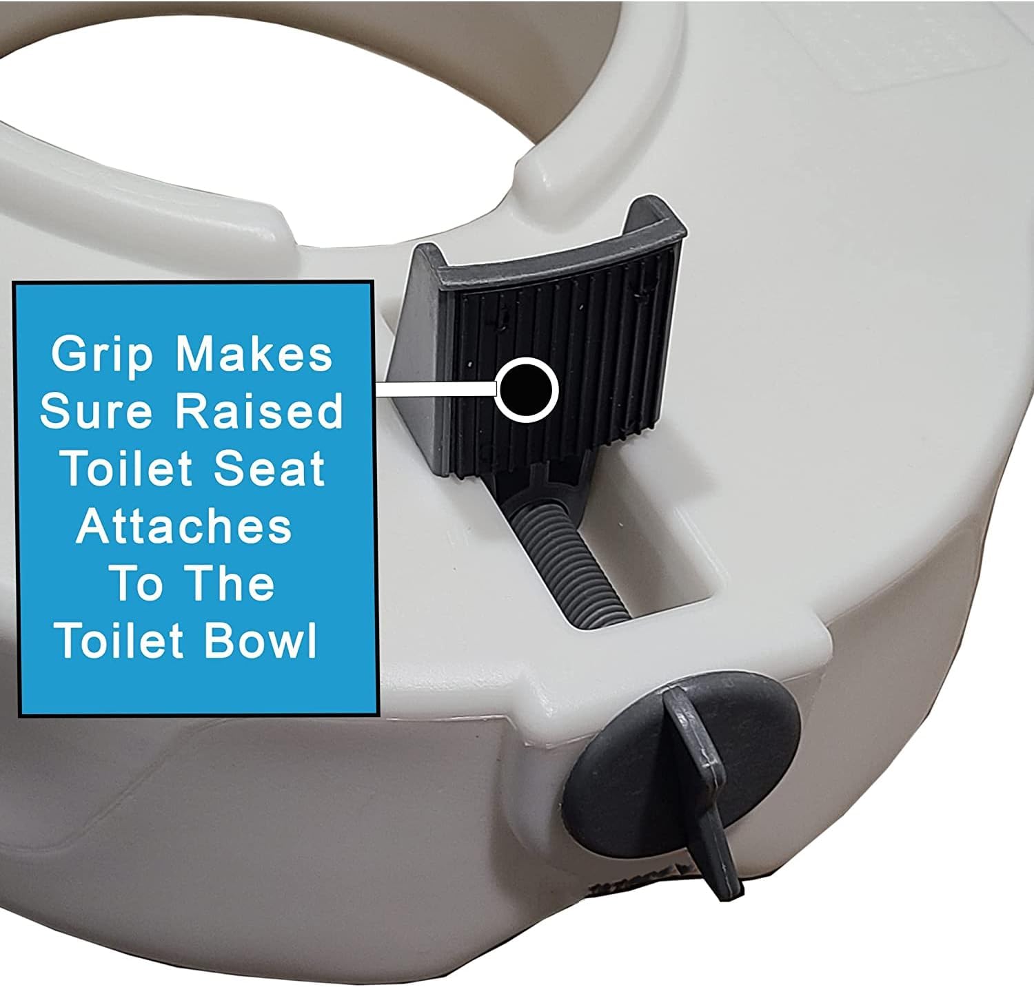 Carex E-Z Lock Raised Toilet Seat with Handles, 4.5 Inch Toilet Seat Riser with Arms, Toilet Riser Fits Most Toilets, Elongated or Round