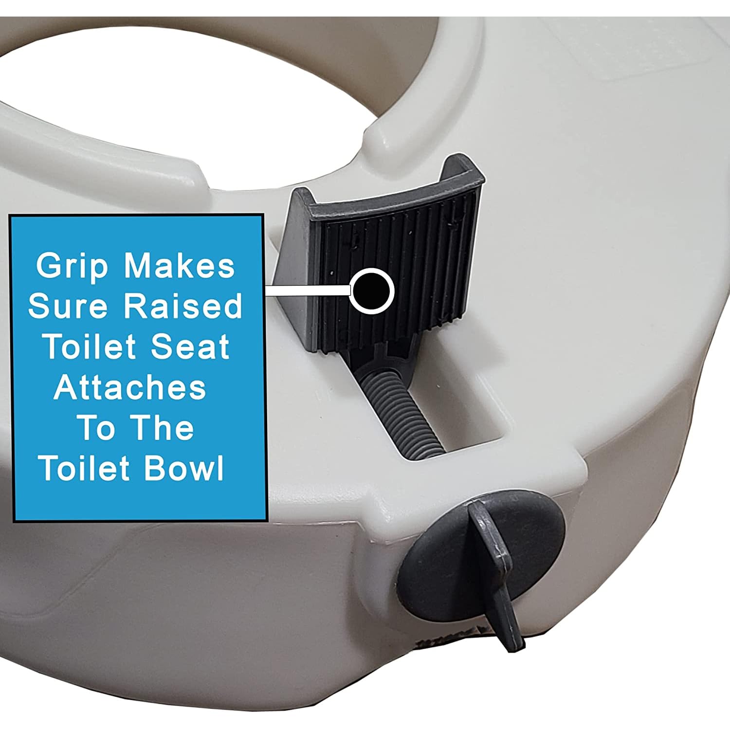 ProBasics Raised Toilet Seat For Seniors With Safety Lock, Round or Elongated Toilets, Secure Locking Mechanism, 4.5" Height, Hygienic Cutout