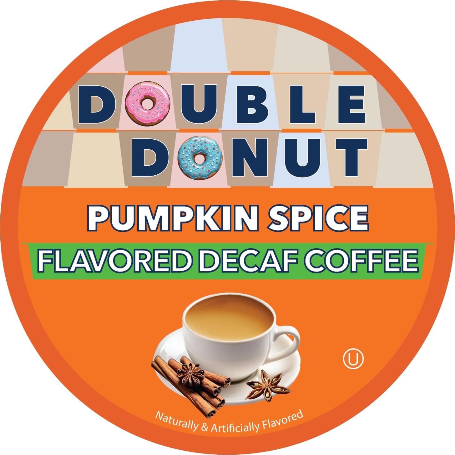 Double Donut Coffee Double Donut Medium Roast Decaf Coffee Pods, Classic, for Keurig K-Cup Machines, 24 Single-Serve Capsules per Box