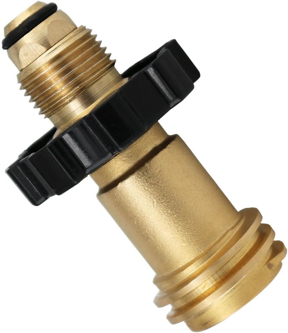 Propane Tank Adapter POL to QCC1 Converts Old Tank Valve to New Connection | Universal Fit 100 lb POL to QCC1 Type 1 Propane Adapter with Wrench and Hand Wheel for Old Tank Valve to New Hose Connection