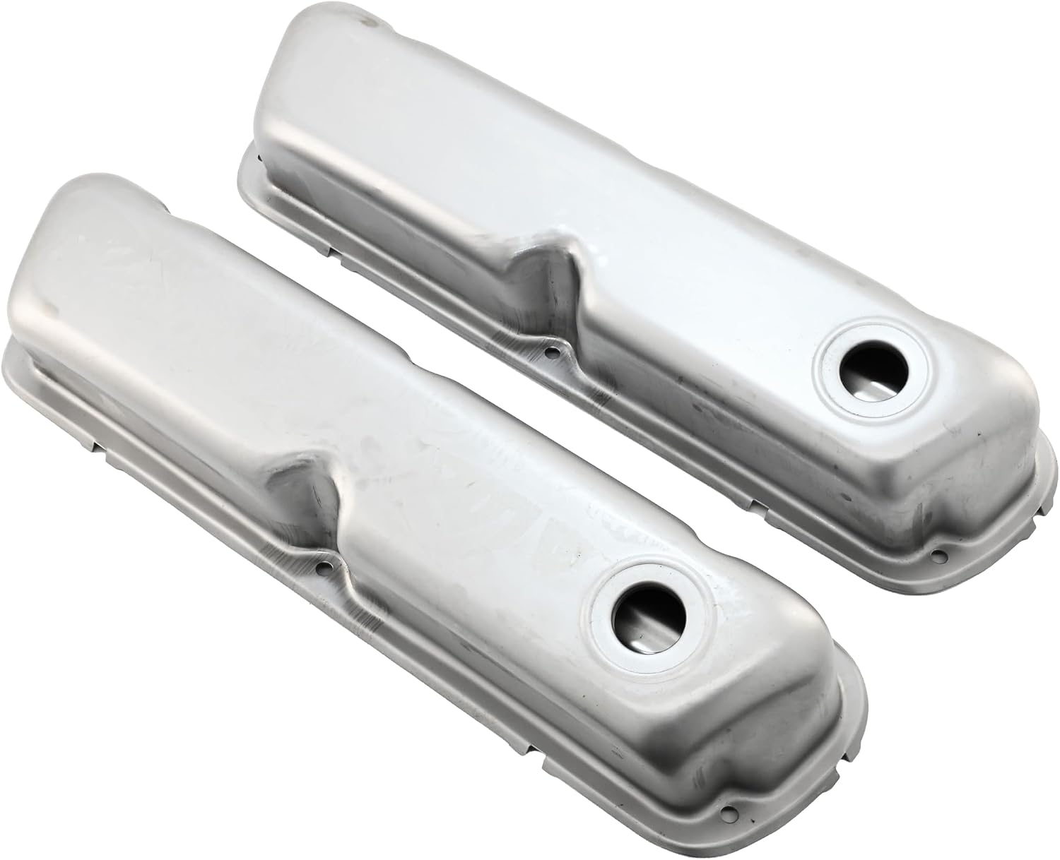 Steel Valve Covers Fits 1962–85 Ford SB 260‑289‑302‑351W – Smooth – 1 Hole – Raw Steel