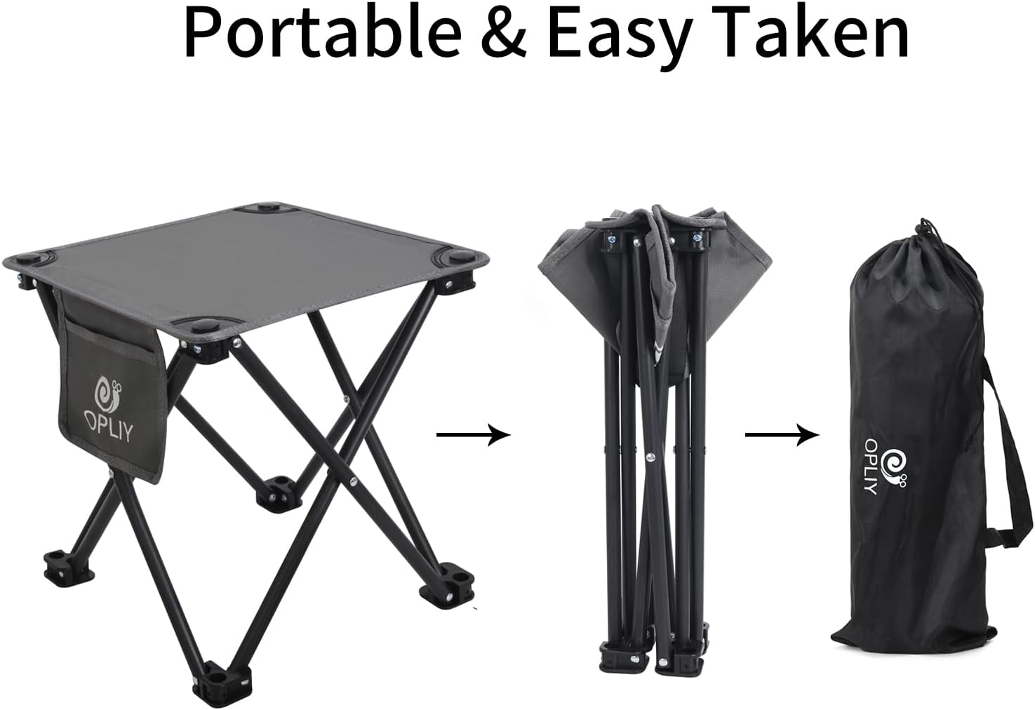 Opliy Camping Stool, Folding Small Chair Portable Camp Stool for Camping Fishing Hiking Gardening and Beach, Camping Seat with Carry Bag (Blue-Leaf)