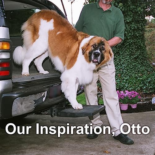 USA Made Otto Step Pet Ramp Step Helps Dogs Get in & Out of Car Van SUV | Portable Lightweight Dog Ramp | Simply Slide into 2 inch Trailer Hitch