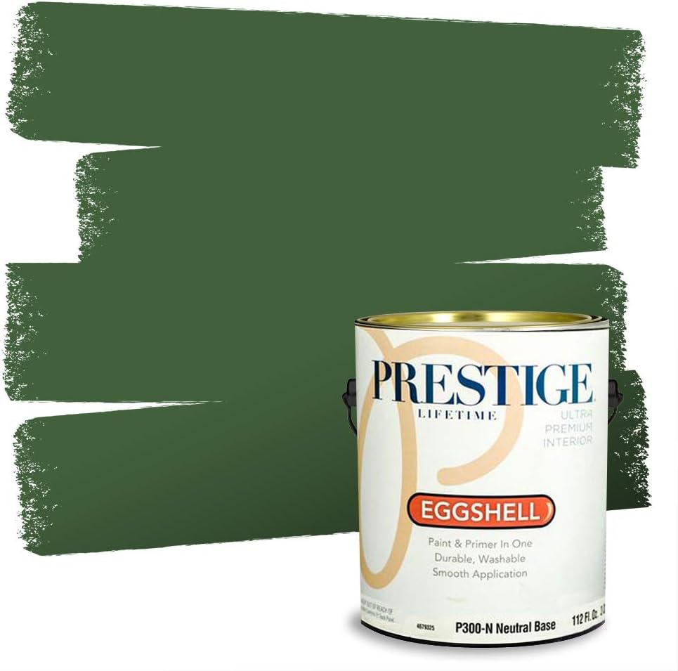 PRESTIGE Paints Exterior Paint and Primer In One, 1-Gallon, Semi-Gloss, Comparable Match of Sherwin Williams* Shamrock*