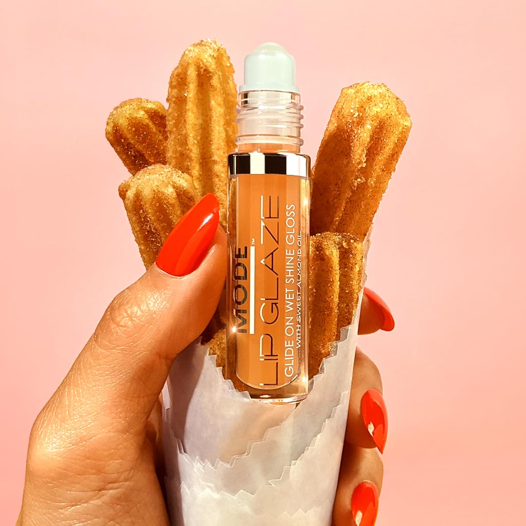 MODE Lip Glaze Cotton Candy Flavored Lip Gloss, Hydrating Sheer Wet Shine, Skincare Fruit Oils