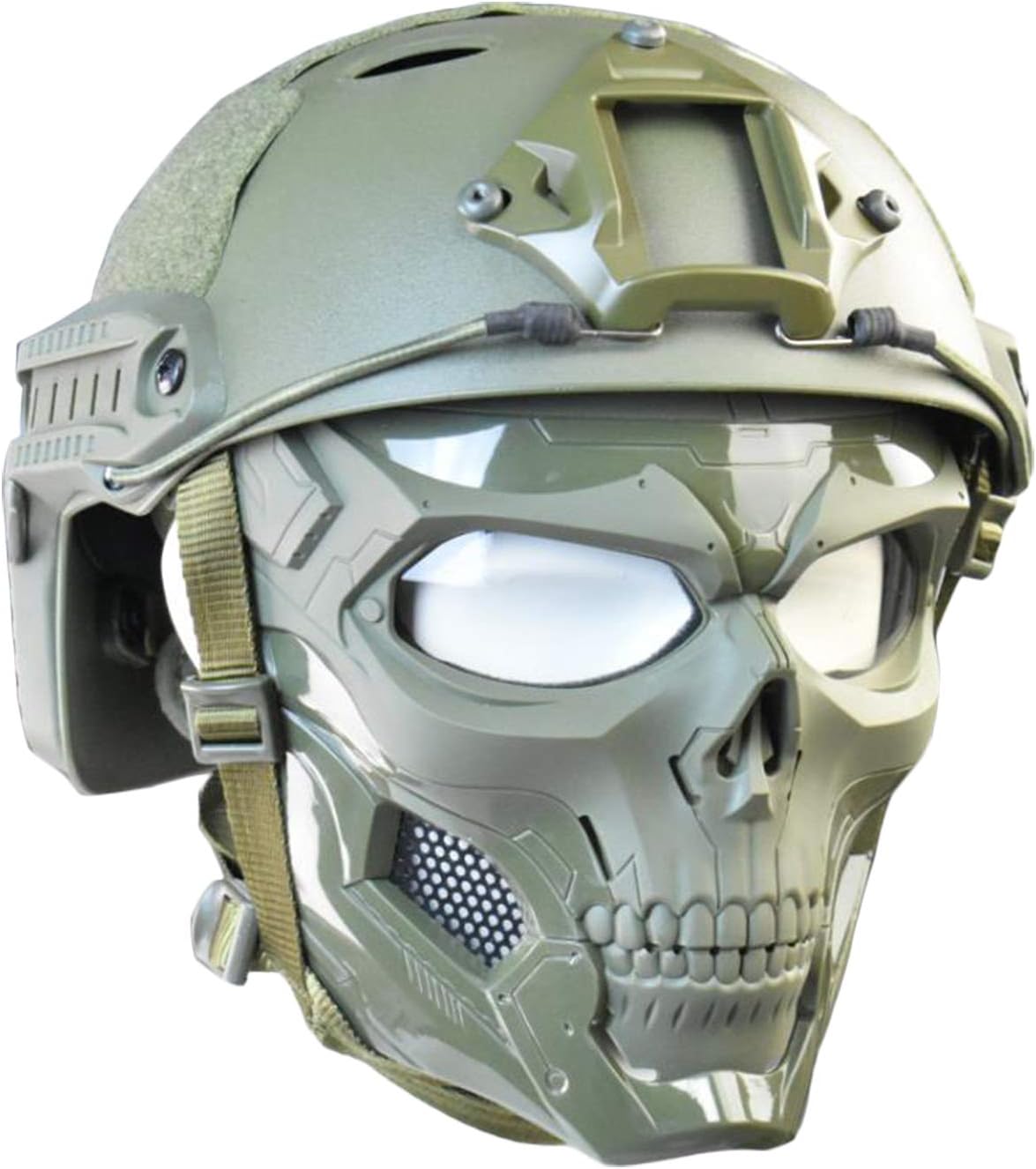 Tactical Mask Protective Full Face Clear Goggle Skull mask Dual Mode Wearing Design Adjustable Strap
