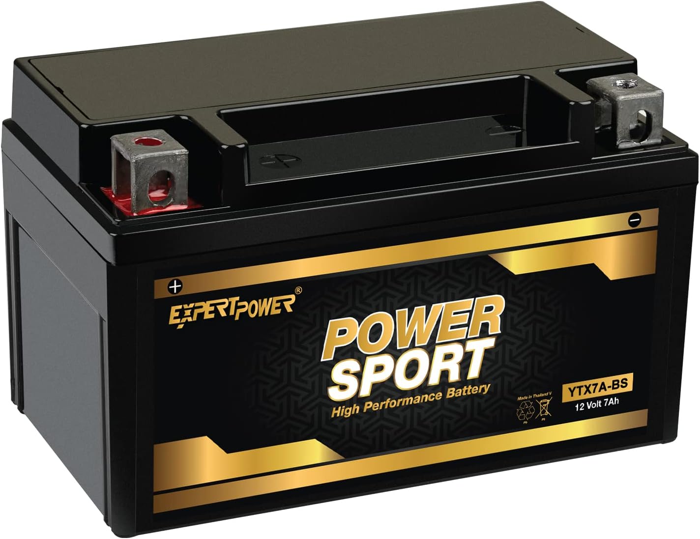 ExpertPower YTX7A-BS 12V 7Ah AGM Motorcycle Battery 180 CCA OEM Fit | SLA Powersports Batteries for 4 Wheeler, Dirt Bike, Scooter