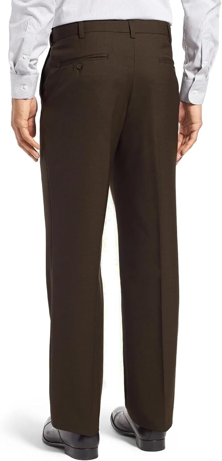 Men's Cozy Hidden Expandable Waist Dress Pants | Premium Stretch Texture Weave Work to Weekend Pants