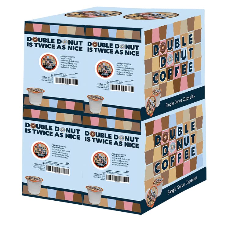 Double Donut Coffee Variety Pack, Including Flavored Coffee Pods, Medium Roast, & Dark Roast Coffee, Single Serve Coffee for Keurig K Cup Brewers, 40 Count