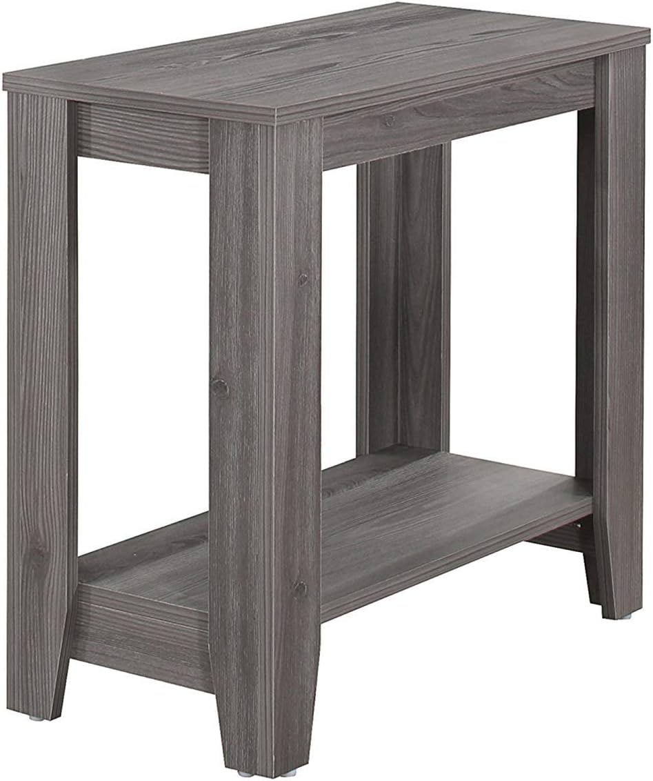 Monarch Specialties I Accent End Side-Lamp Table with Shelf, 24" x 12" x 22", Cappuccino